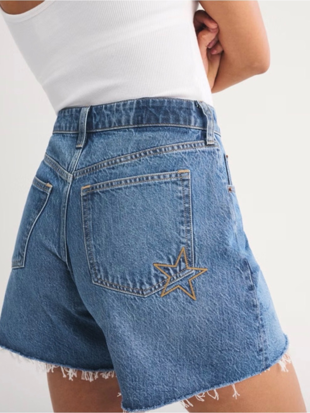 Abercrombie and Fitch Curve Love Loose Denim Shorts